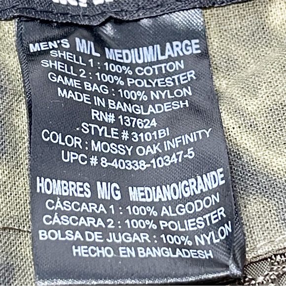 MOSSY OAK Men’s BREAKUP INFINITY Camp Hunting Vest Camo Mesh Game Pocket Sz M/L - Picture 6 of 8